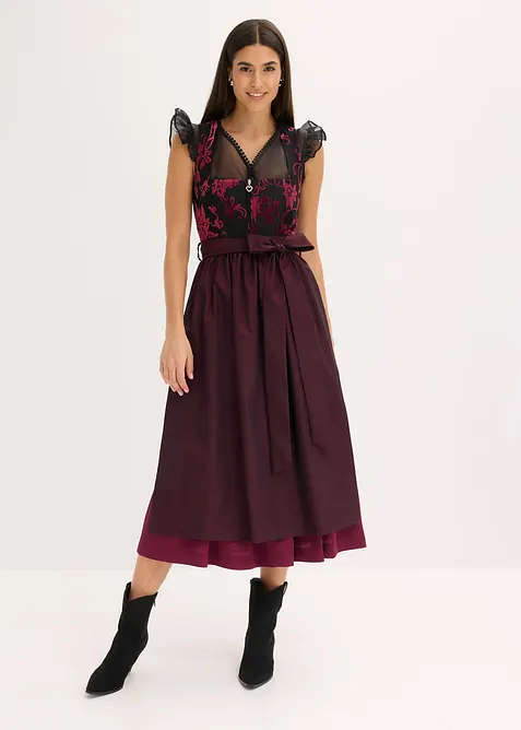 Mellanlång dirndl med sammet (2 delar), bonprix