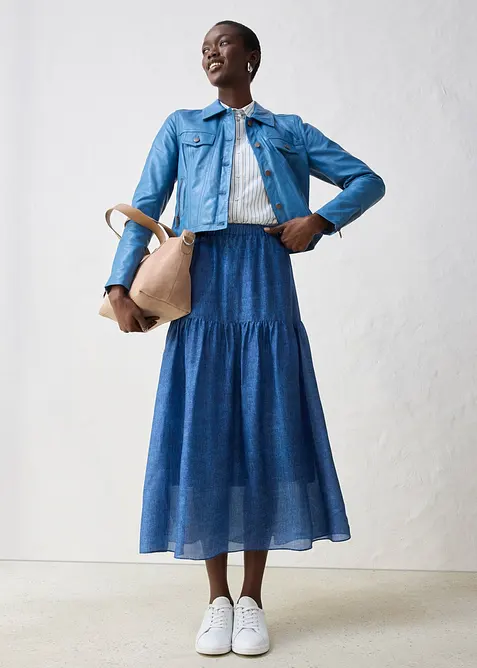 Skinnjacka av lammnappa, bonprix