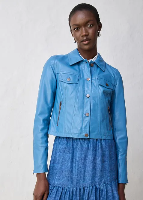 Skinnjacka av lammnappa, bonprix