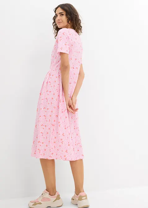 Mellanl&aring;ng jerseykl&auml;nning i bomull, bonprix