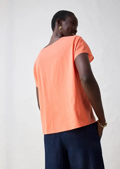 Topp med sidenandel och vävd infällning, bonprix