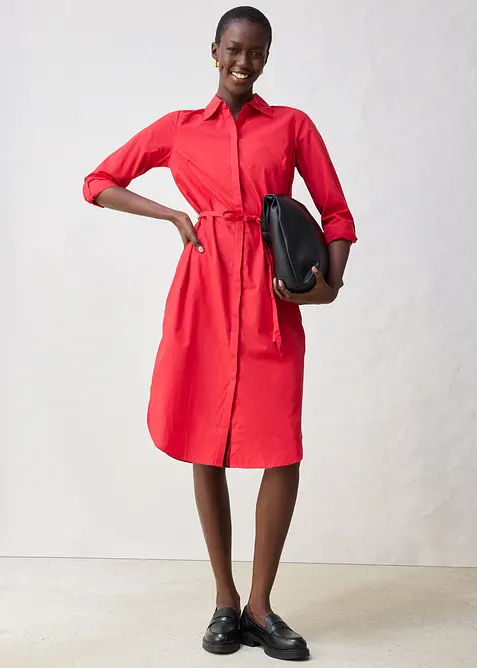 Skjortklänning med silke, bonprix