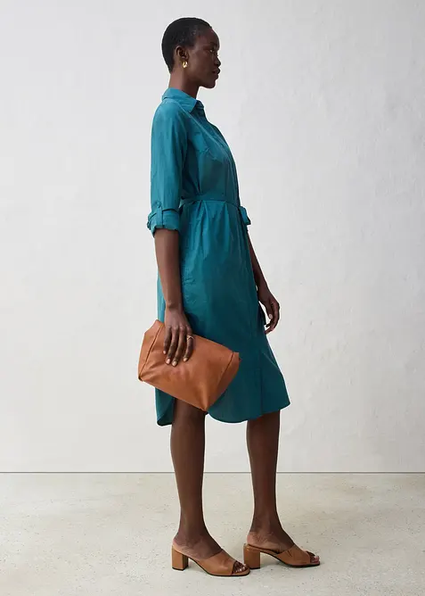 Skjortkl&auml;nning med silke, bonprix