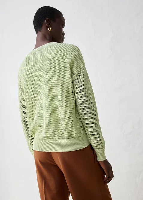 Hålmönstrad cardigan, bonprix