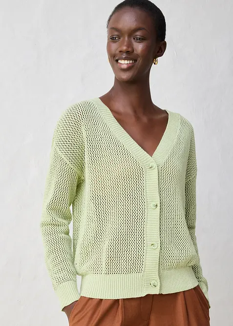 Hålmönstrad cardigan, bonprix