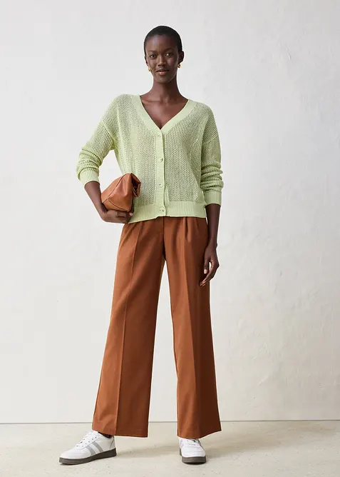 Hålmönstrad cardigan, bonprix