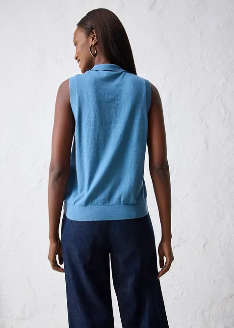 Finstickat linne med silke och tenniskrage, bonprix