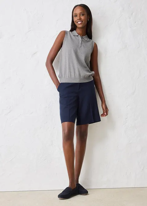 Finstickat linne med silke och tenniskrage, bonprix