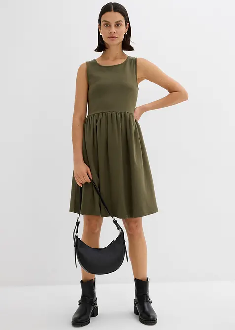 Jerseykl&auml;nning med fickor i ren bomull, bonprix