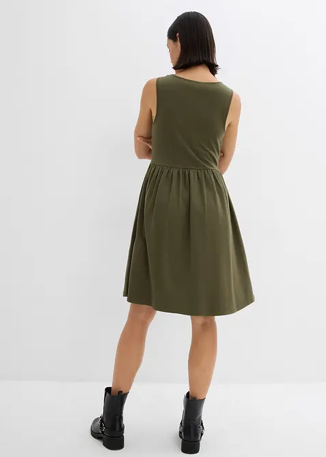 Jerseykl&auml;nning med fickor i ren bomull, bonprix