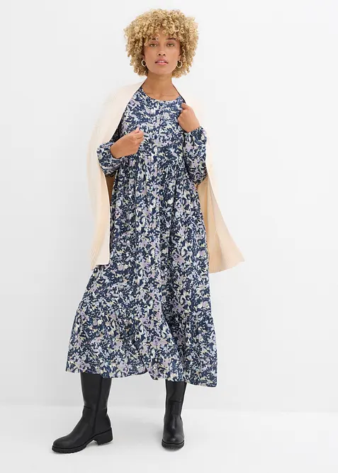 Blusklänning i viskos, bonprix