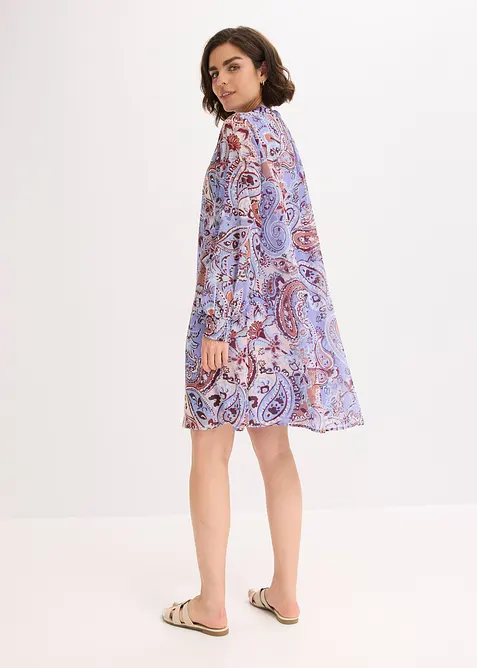 Tunikaklänning i chiffong med knytband, bonprix