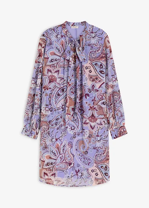 Tunikaklänning i chiffong med knytband, bonprix