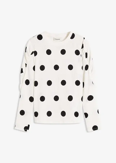 Långärmad topp av crêpe, bonprix