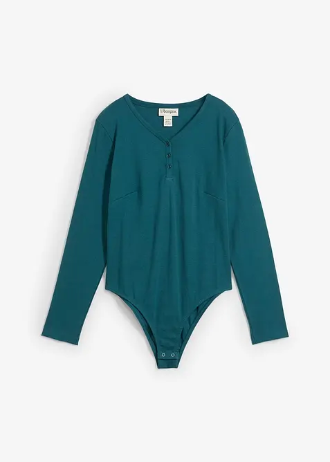 Ribbad body med ekologisk bomull, bonprix