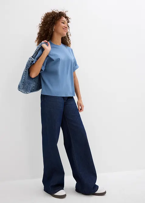 Oversizetopp av tjock, ekologisk bomull, bonprix