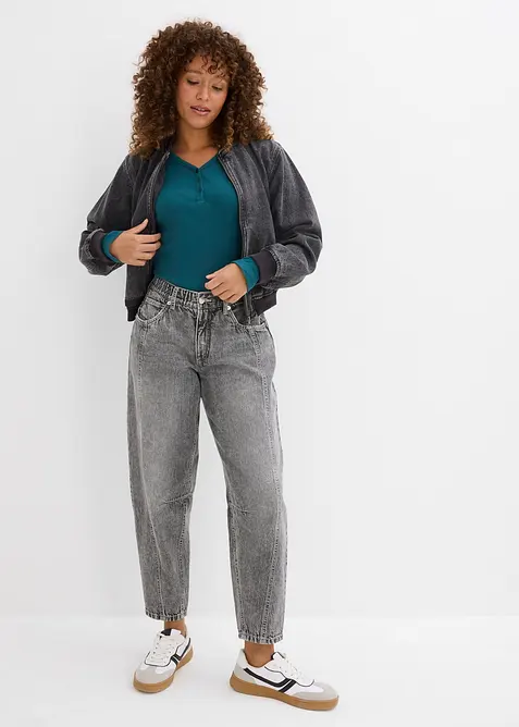 Ribbad body med ekologisk bomull, bonprix