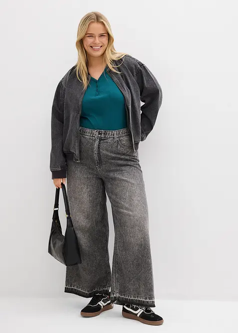 Ribbad body med ekologisk bomull, bonprix