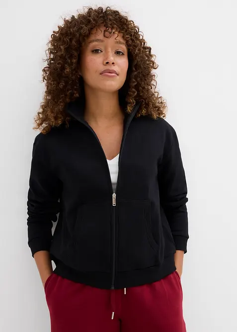 Sweatshirtjacka i ekologisk bomull, bonprix