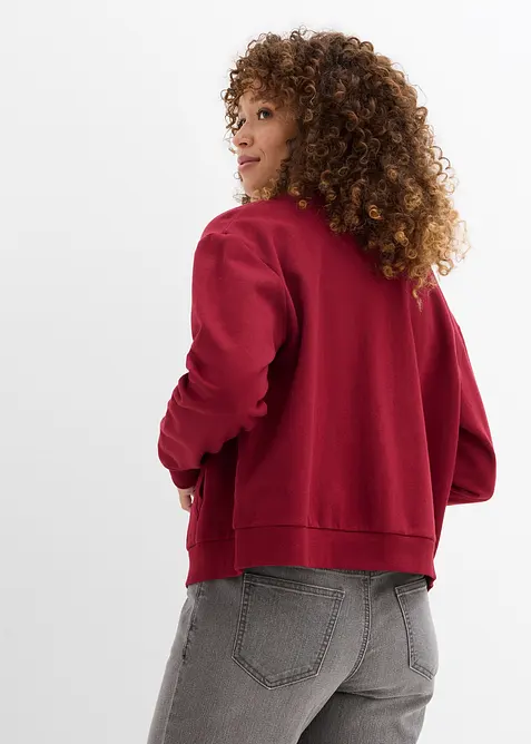 Sweatshirtjacka i ekologisk bomull, bonprix