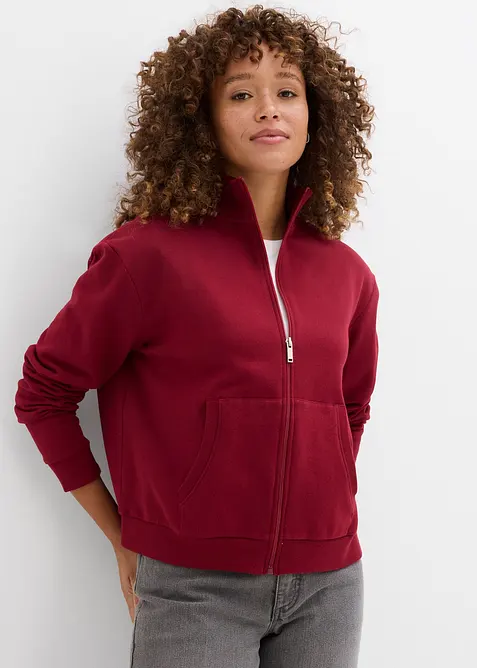 Sweatshirtjacka i ekologisk bomull, bonprix