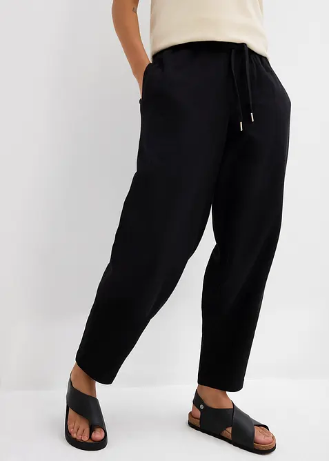 Tunnformad trikåbyxa i ren ekologisk bomull, bonprix