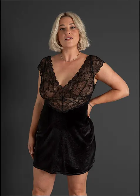 Sammetsklänning, bonprix