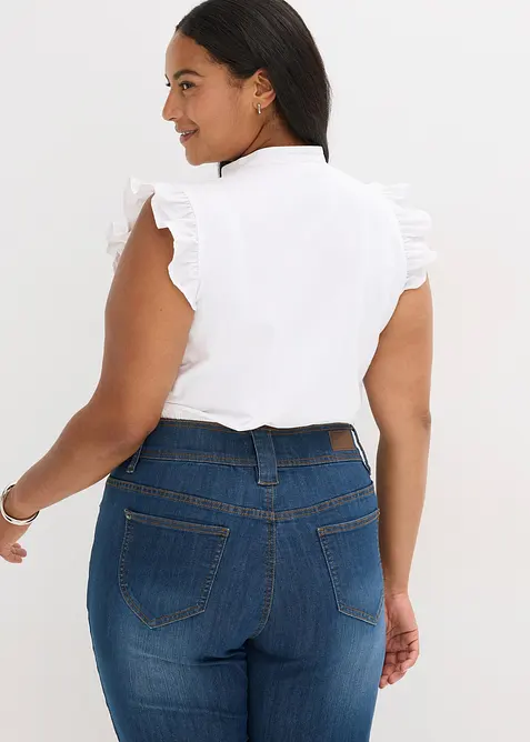 Dirndlblus med ståkrage ochj ryschärmar, bonprix