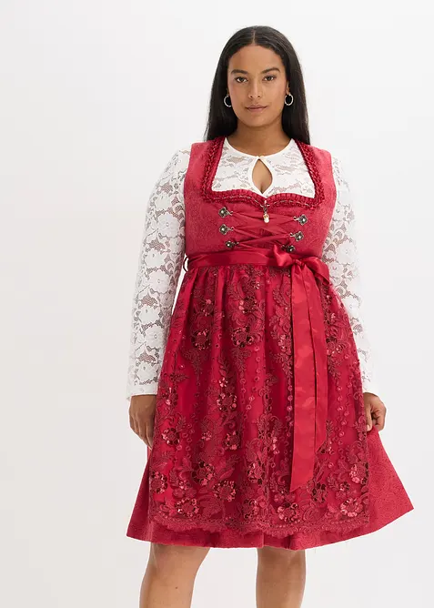 Dirndl med paljettf&ouml;rkl&auml;de (2 delar), bonprix