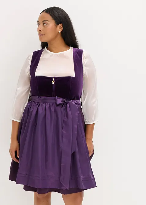 Mellanlång dirndl med sammet (2 delar), bonprix