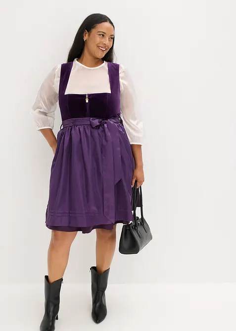 Mellanlång dirndl med sammet (2 delar), bonprix