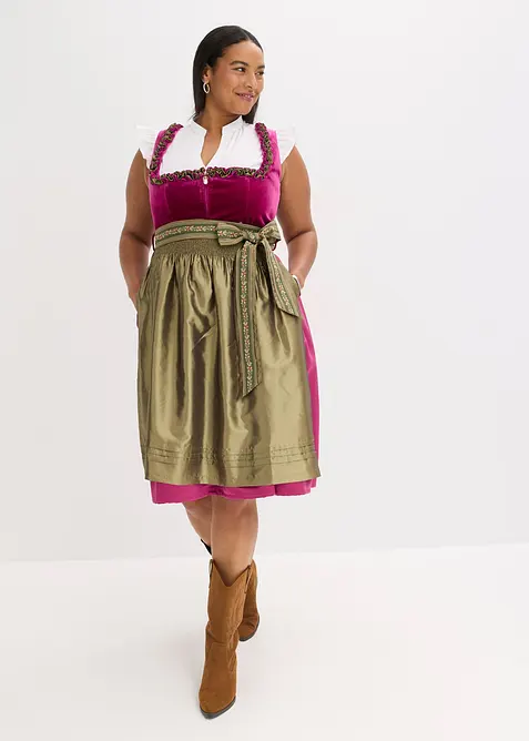 Mellanlång dirndl med sammet (2 delar), bonprix