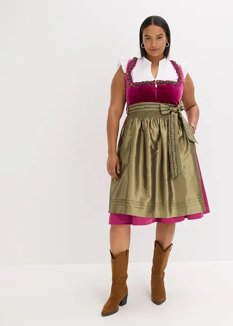 Mellanlång dirndl med sammet (2 delar), bonprix