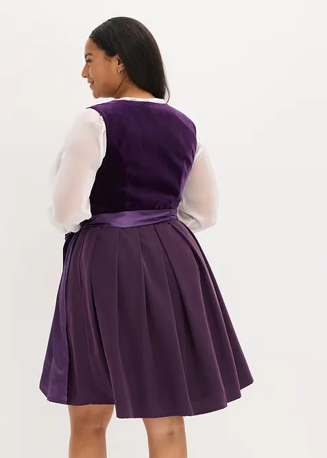 Mellanlång dirndl med sammet (2 delar), bonprix