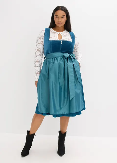 Mellanlång dirndl med sammet (2 delar), bonprix