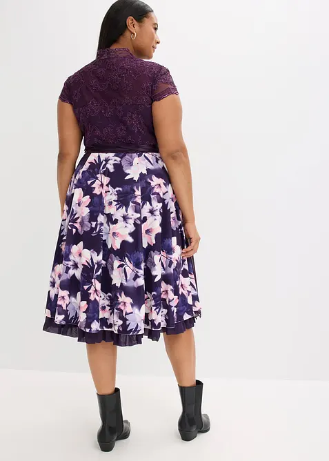 Dirndl med broderi och sammetskjol (2 delar), bonprix