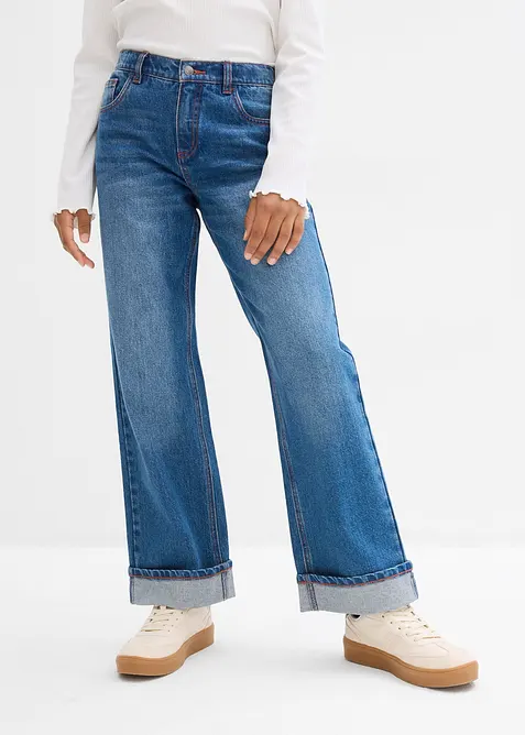 Wide Leg Jeans Low Waist för barn, bonprix