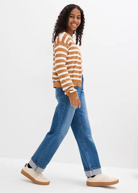 Wide Leg Jeans Low Waist för barn, bonprix