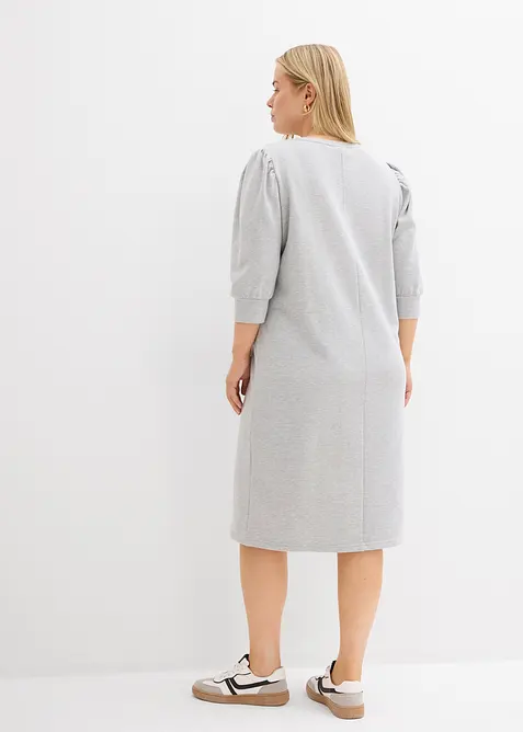 Trikåklänning med trekvartsärm, bonprix