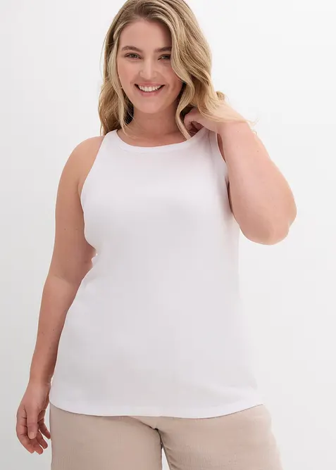 Ribbstickat linne i ren ekologisk bomull (2-pack), bonprix