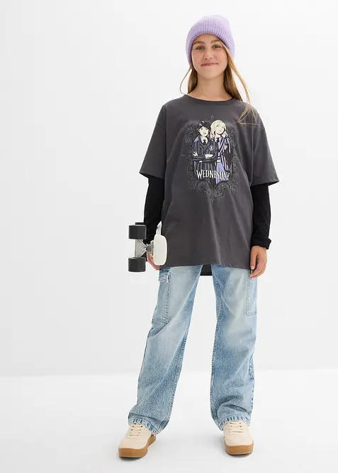 T-shirt av ren bomull, med tryck, Wednesday