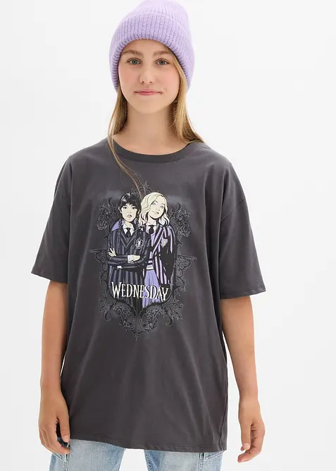 T-shirt av ren bomull, med tryck, Wednesday