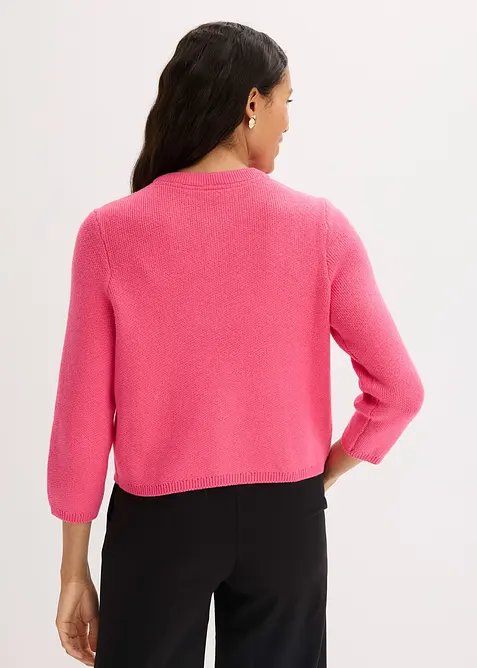 Stickad kofta av bomull, bonprix