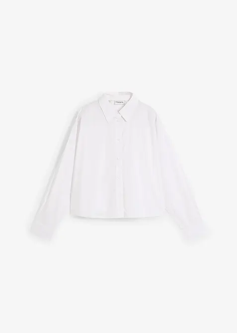 Skjortblus i oversizemodell med siden, bonprix