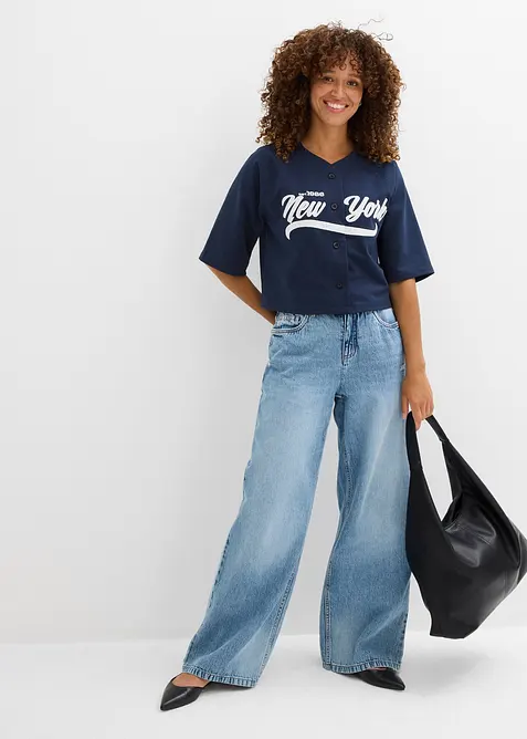 Sweatshirt i oversizemodell av mjuk bomullsmix, bonprix