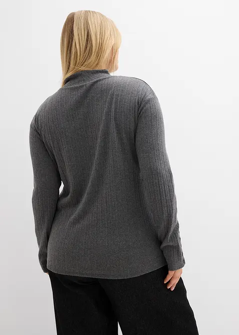 Ribbstickad topp med l&aring;nga &auml;rmar, bonprix