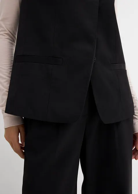 Lång väst med twillstruktur, bonprix