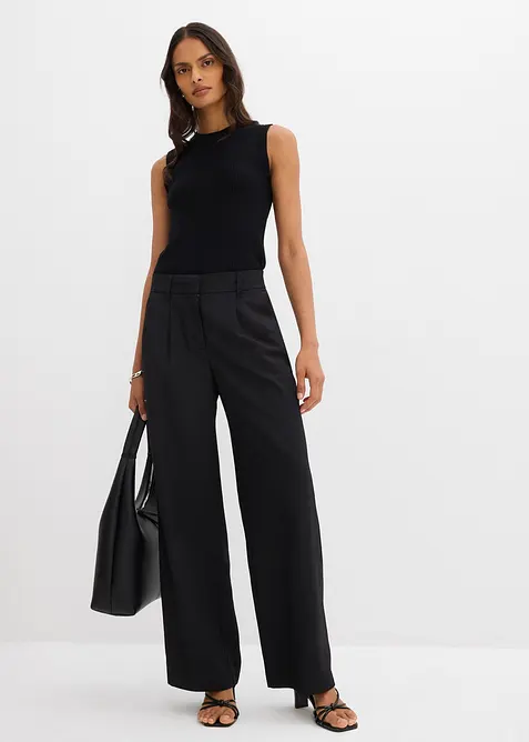 Dra p&aring;-byxa med twillstruktur, bonprix