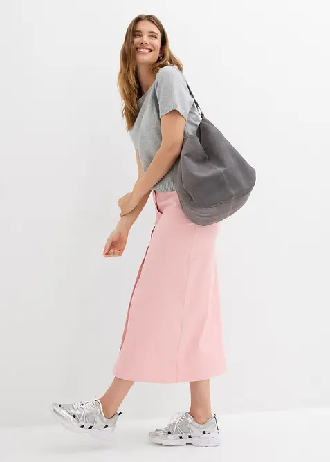 Midikjol av twill, bonprix