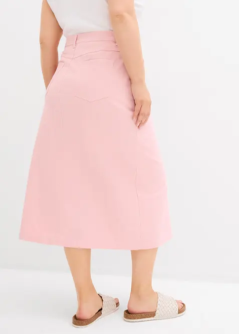 Midikjol av twill, bonprix